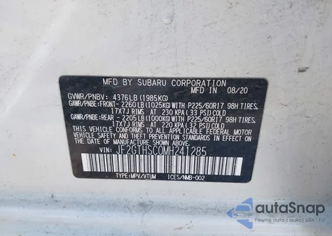 2021 Subaru Crosstrek Sport из США, поврежденный, VIN JF2GTHSC0MH241285